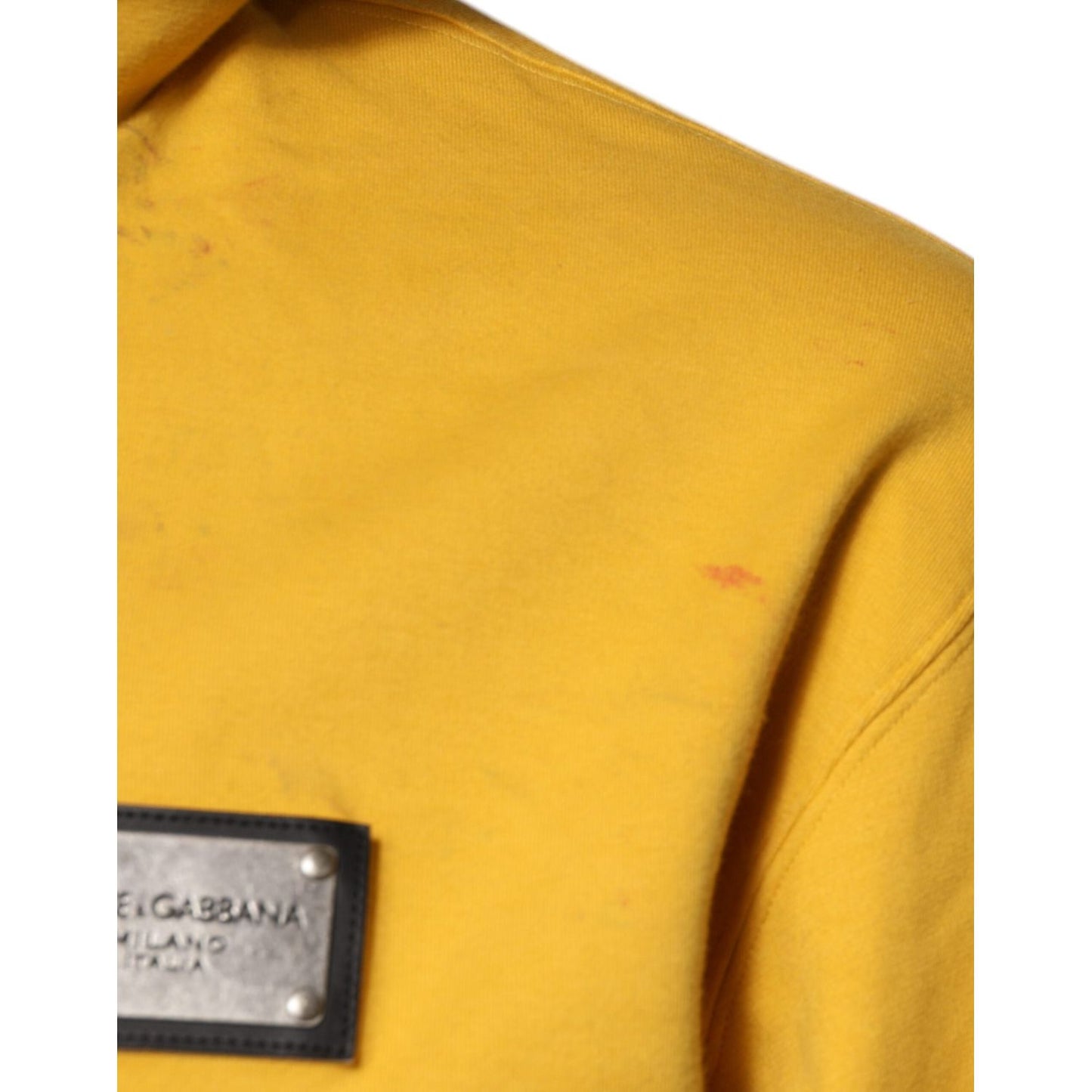 Dolce & Gabbana Yellow Logo Full Zip Hooded Sweatshirt Sweater TSH87727-46