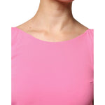 Dondup Pink Viscose Short Sleeves Backless Sheath Mini Dress DR281363-40