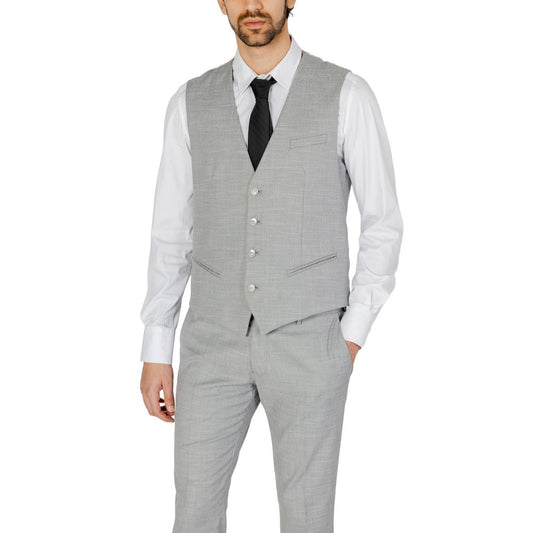 Antony Morato Gray Polyester Waistcoat Antony Morato