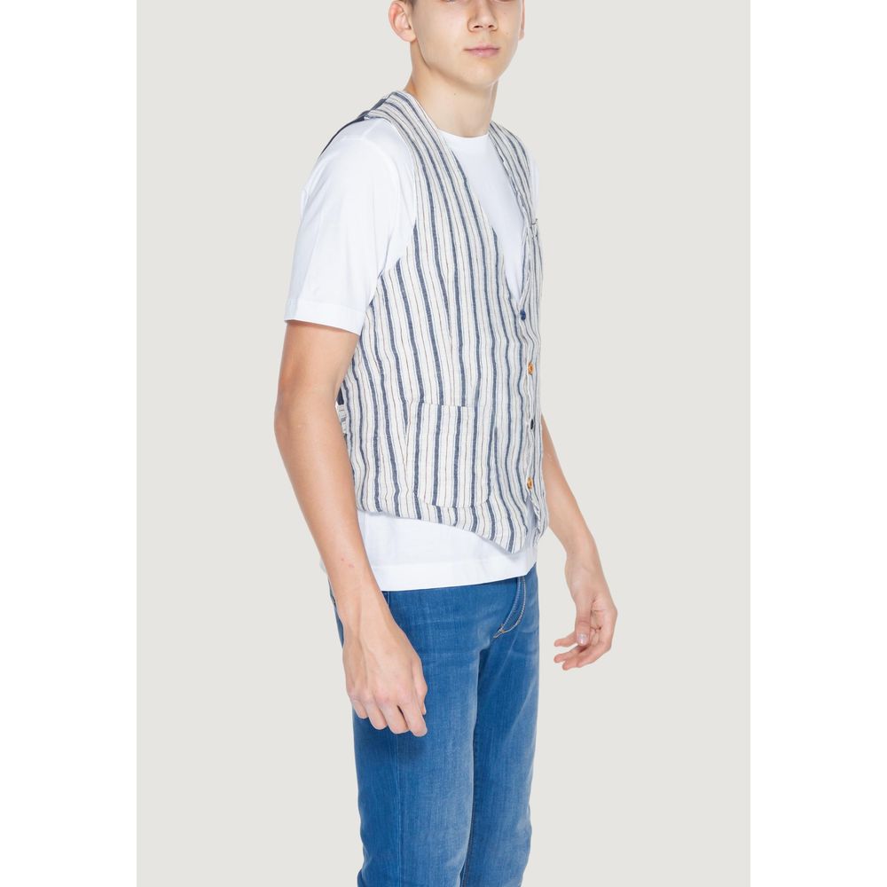 Gianni Lupo Beige Cotton Waistcoat