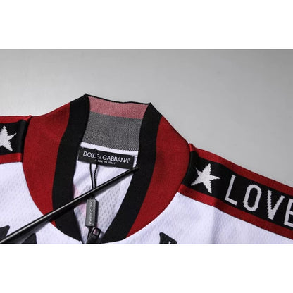 Dolce & Gabbana Multicolor King Panda Print Zipper Collar T-shirt