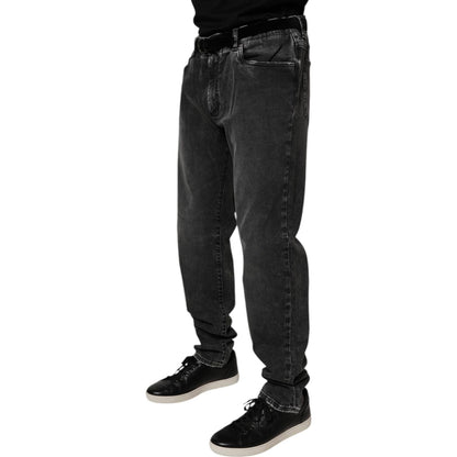 Dolce & Gabbana Black Cotton Stretch Skinny Men Denim Jeans