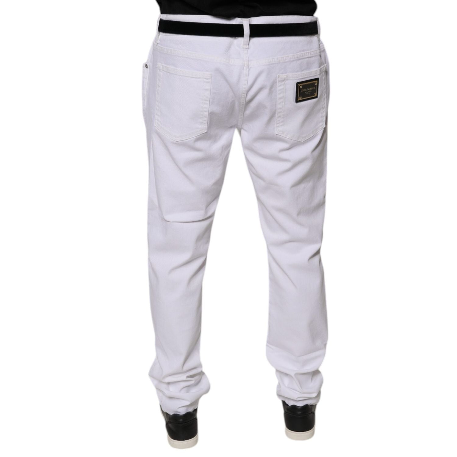 Dolce & Gabbana White Cotton Stretch Skinny Men Denim Jeans