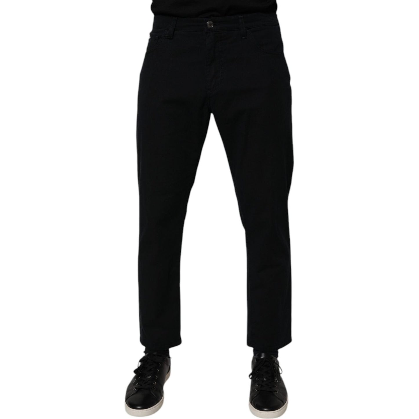 Dolce & Gabbana Dark Blue Cotton Stretch Loose Men Denim Jeans PAN76096-48