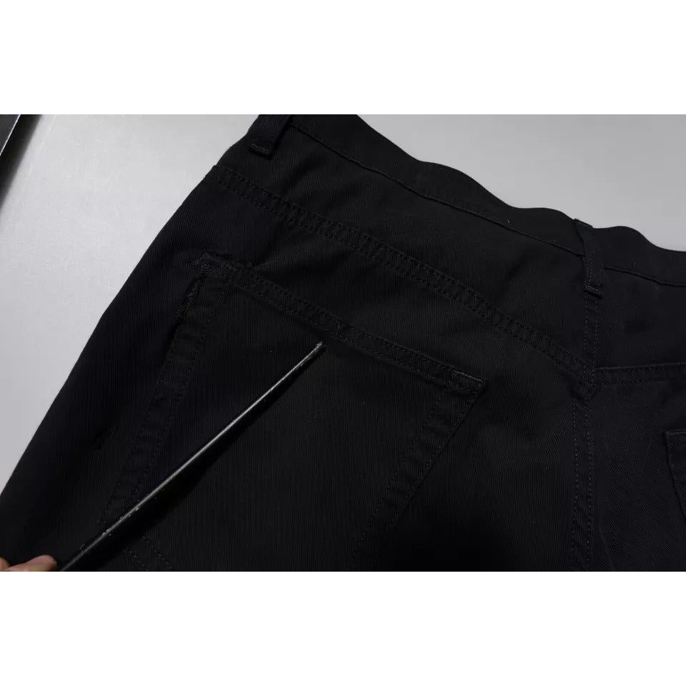 Dolce & Gabbana Dark Blue Cotton Stretch Loose Men Denim Jeans PAN76096-48