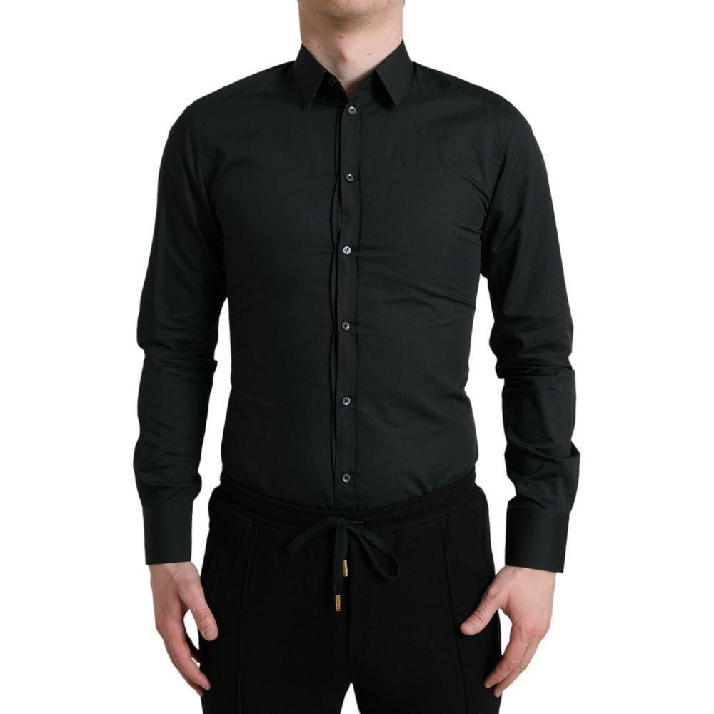 Dolce & Gabbana Black Cotton Dress Shirt