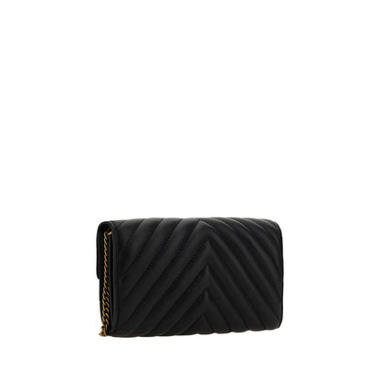 PINKO Black Calf Leather Bos Taurus Wallet