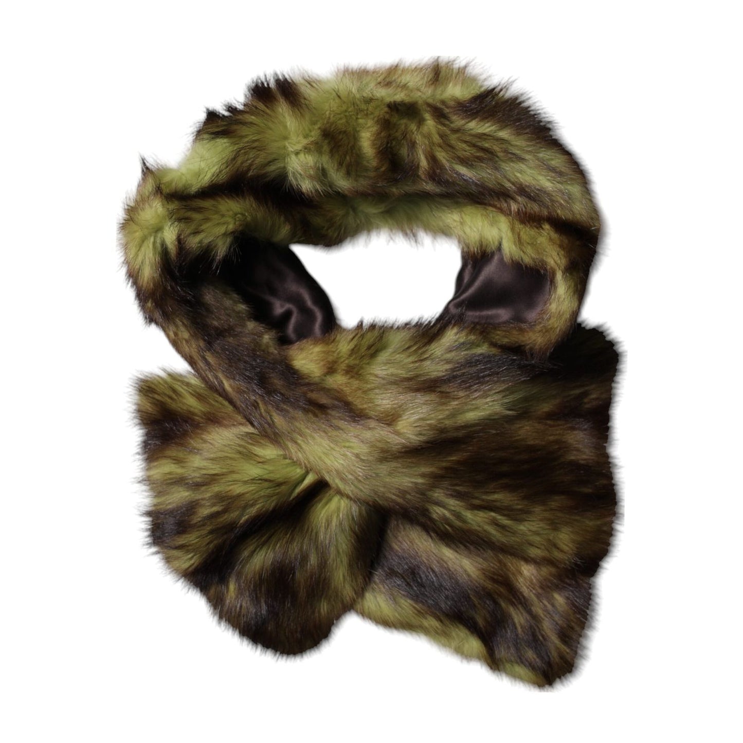 Dolce & Gabbana Multicolor Fur Shawl Neck Wrap Cover Collar Scarf