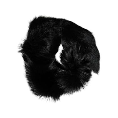 Dolce & Gabbana Black Fox Fur Neck Wrap Warmer Winter Scarf