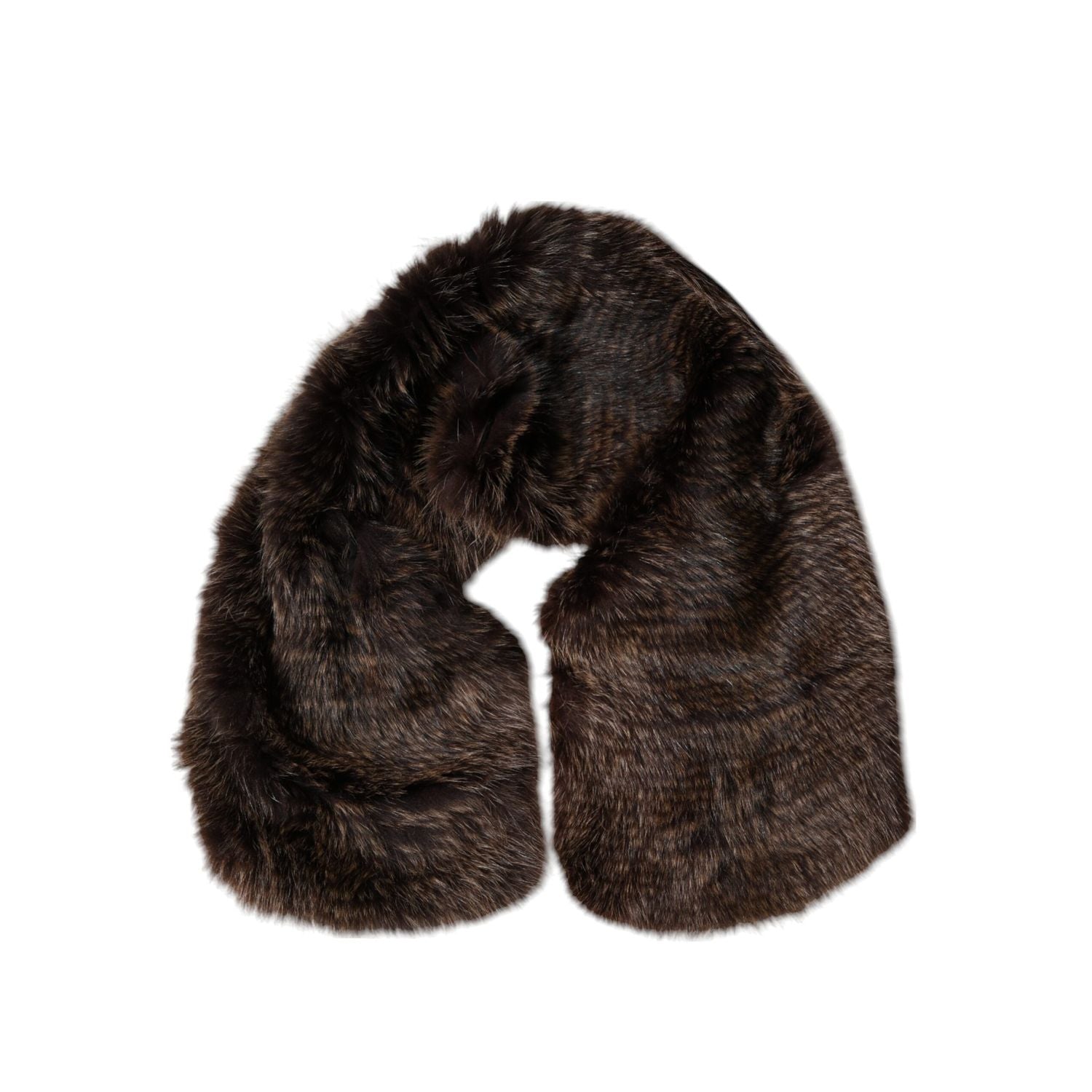 Dolce & Gabbana Brown Raccoon Fur Neck Warmer Winter Scarf