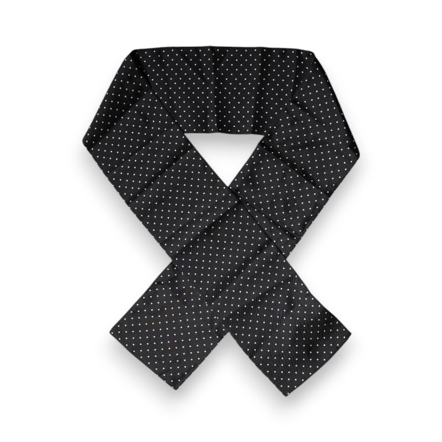 Dolce & Gabbana Black Polka Dots Silk Skinny Neck Wrap Scarf