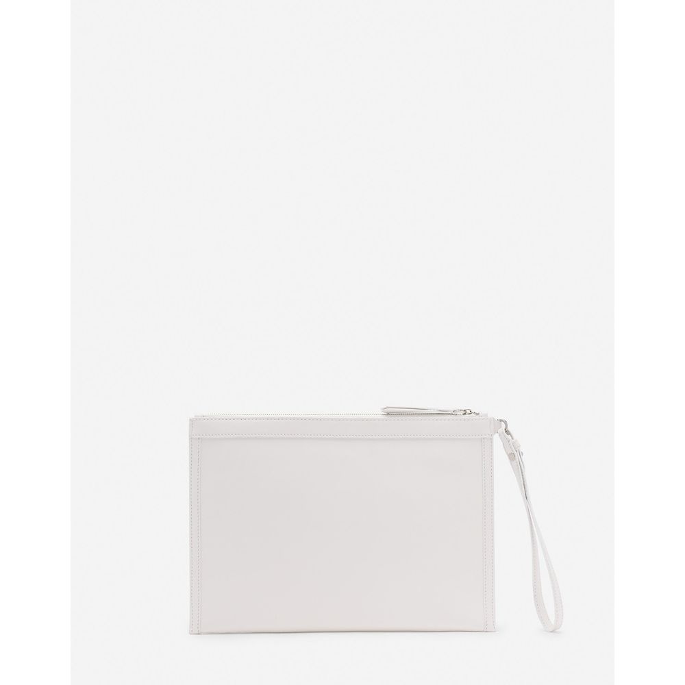 Lanvin White Leather Men Pouch Wallet