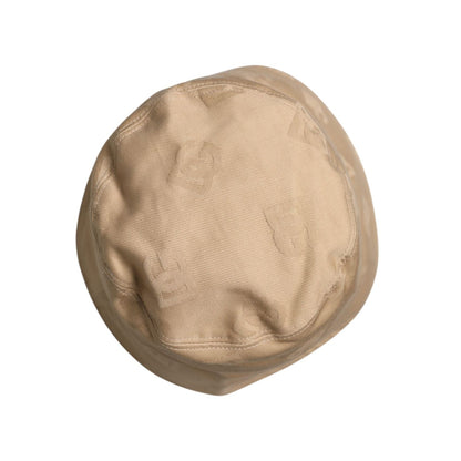 Dolce & Gabbana Beige Logo Monogram Cotton Bucket Cap