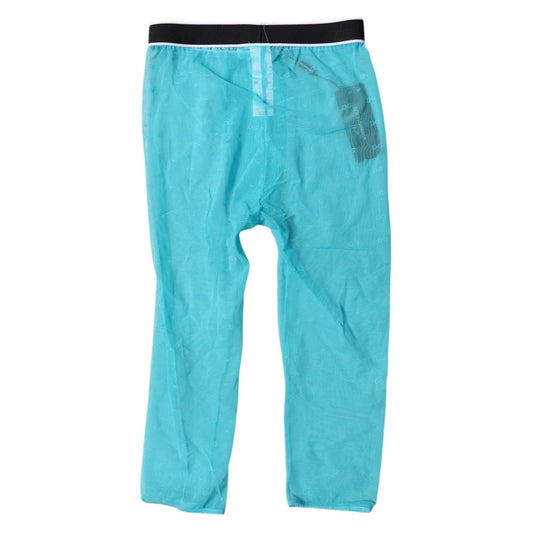 Dolce & Gabbana Light Blue DG Logo Nylon Cropped Tights Underwear