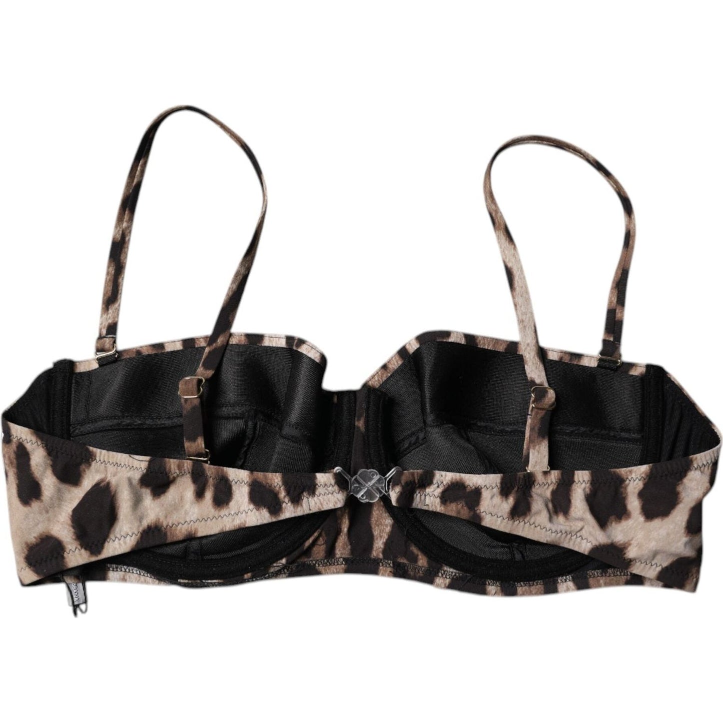 Dolce & Gabbana Brown Leopard Nylon Balconcino Bra Underwear BIK1990-4