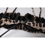 Dolce & Gabbana Brown Leopard Nylon Balconcino Bra Underwear BIK1990-4