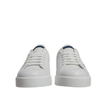 Dolce & Gabbana White Blue Leather Logo Low Top Sneakers Shoes MV7051-41