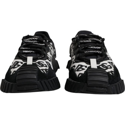Dolce & Gabbana Black Logo Lace Up Low Top NS1 Sneakers Shoes