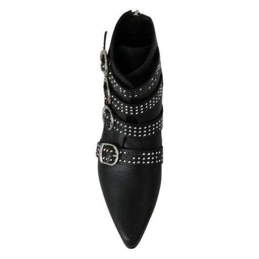Dondup Black Fashion Buckled Zipper Ankle Boots Shoes LA8385-37