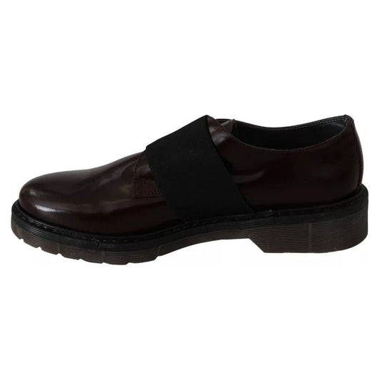 Dr. Martens Dark Brown Leather Elastic Strap Shoes LA8405-38