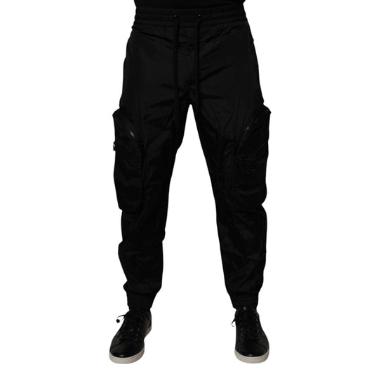 Dolce & Gabbana Black Nylon Cargo Jogger Men Sweatpants Pants