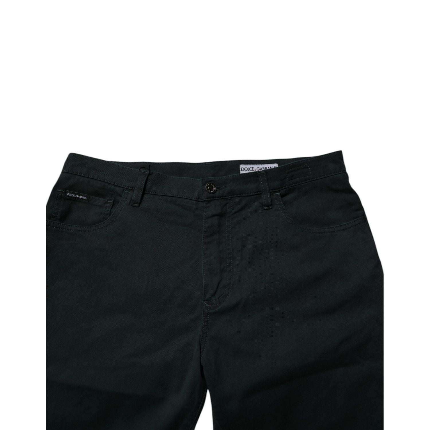 Dolce & Gabbana Dark Green Cotton Loose Men Denim Jeans