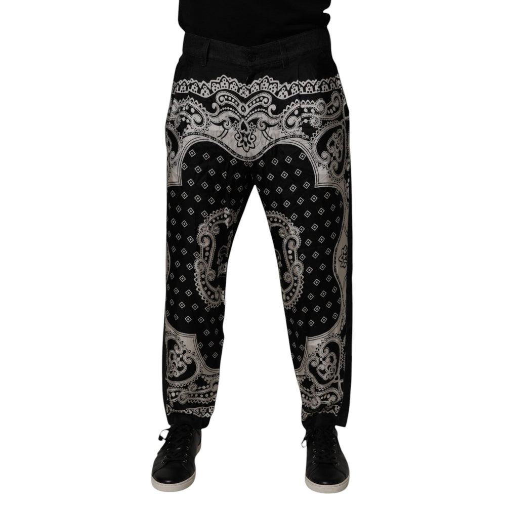 Dolce & Gabbana Black Bandana Cotton Skinny Denim Jeans PAN75266-52