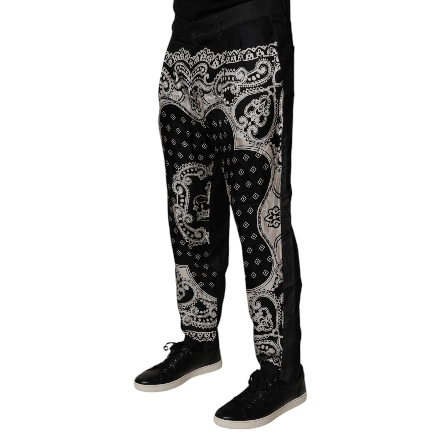 Dolce & Gabbana Black Bandana Cotton Skinny Denim Jeans PAN75266-52