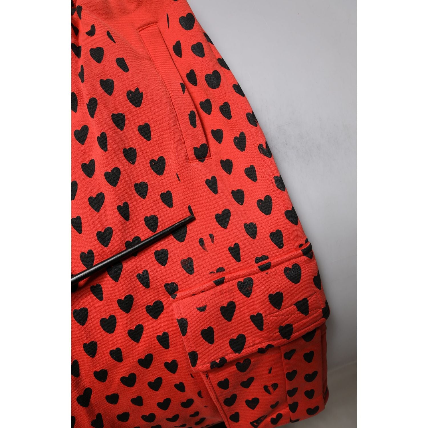 Dolce & Gabbana Red Hearts Cargo Jogger Men Sweatpants Pants