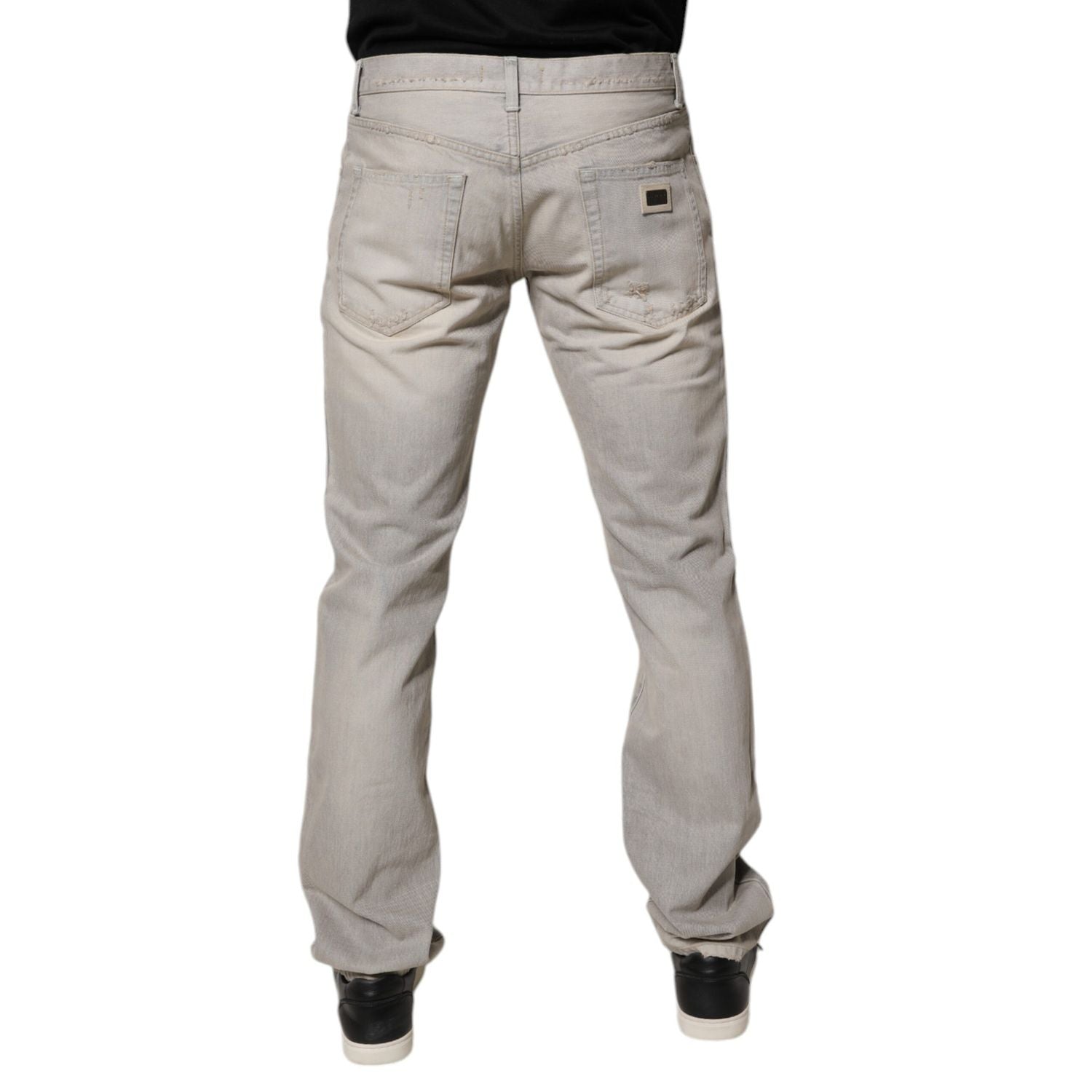 Dolce & Gabbana Light Gray Cotton Skinny Denim Jeans