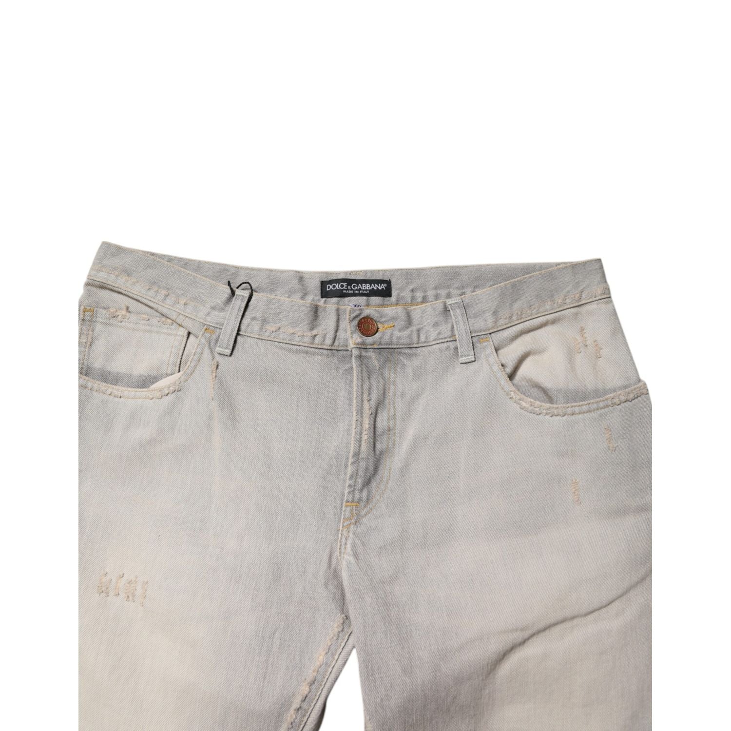 Dolce & Gabbana Light Gray Cotton Skinny Denim Jeans