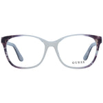 Guess White Women Glasses Frame, full-rim butterfly style with acetate material and demo lenses, size 53-15-140, includes branded case.