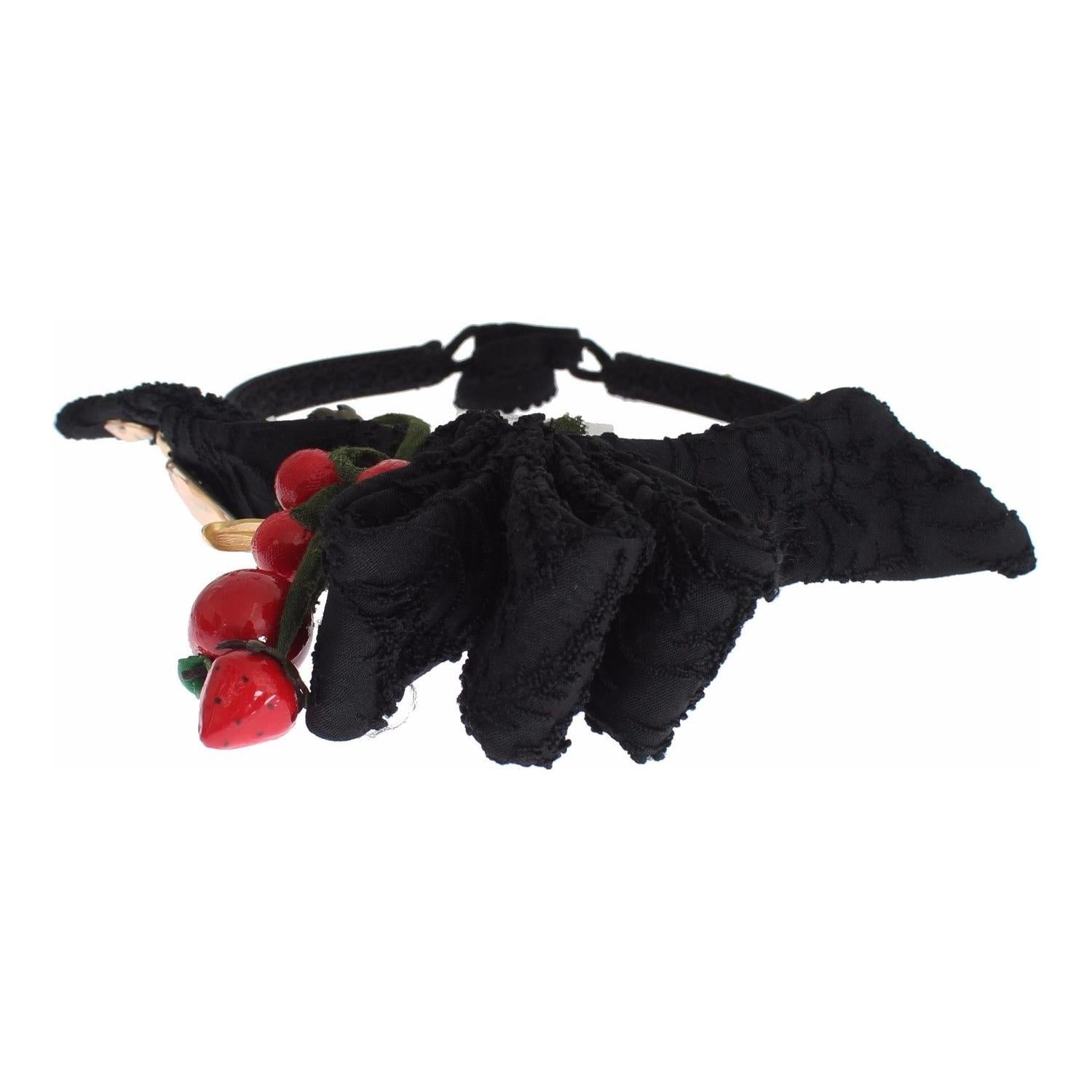 Dolce & Gabbana Diadem Headband Tiara Berry Fruit Crystal Bow Hair