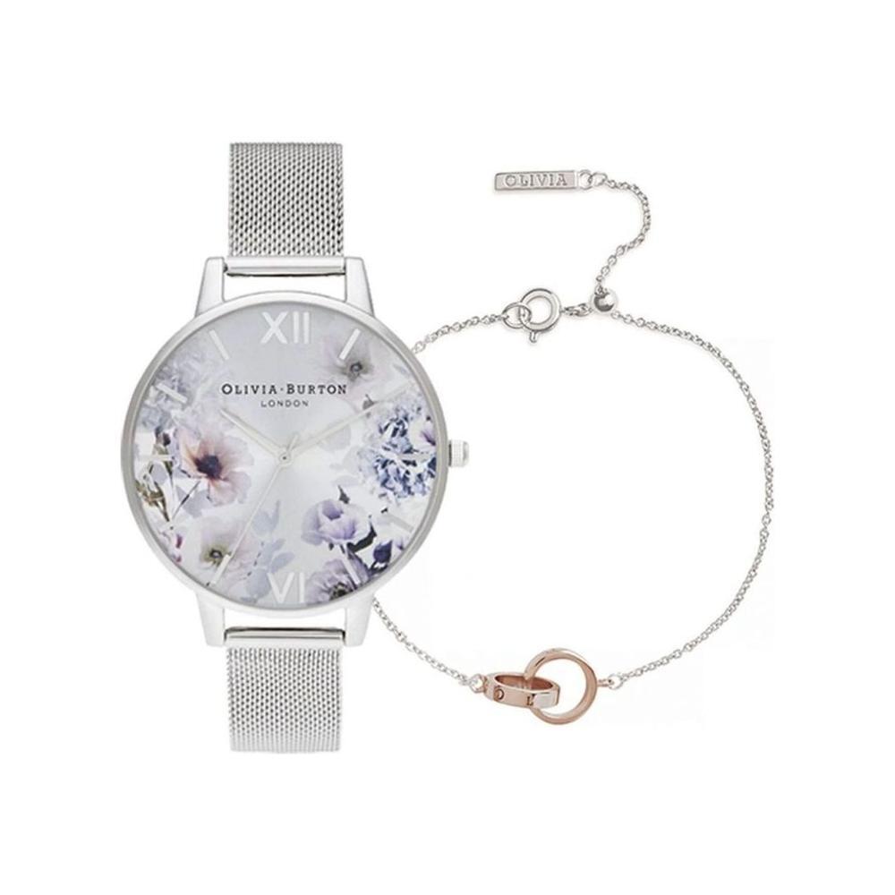 Olivia Burton Gray Stainless Steel Watch OBOBGSET145AC