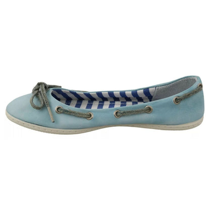 Pantofola D'Oro Sky Blue Suede Lace Bow Loafers Ballet Flat Shoes