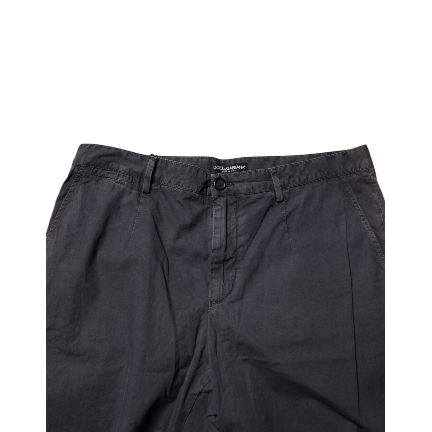 Dolce & Gabbana Dark Gray Cotton Mid Waist Men Bermuda Shorts