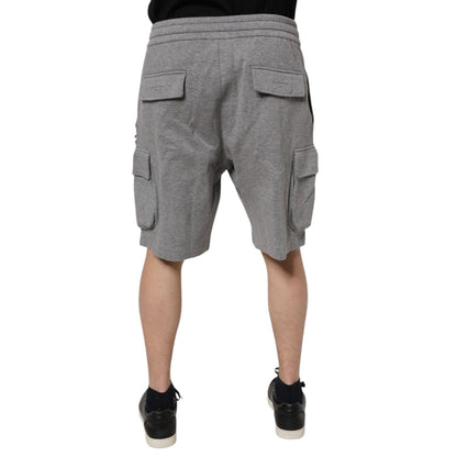 Dolce & Gabbana Gray Cotton Cargo Bermuda Sweatshorts Shorts