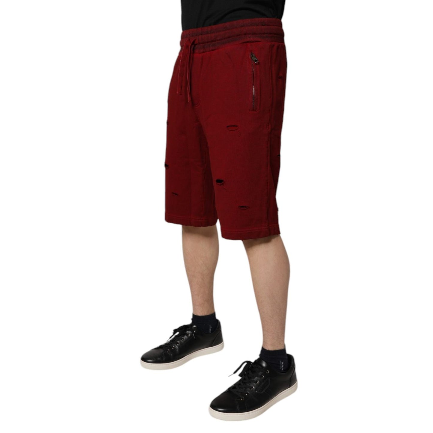 Dolce & Gabbana Bordeaux Cotton Bermuda Men Sweatshorts Shorts