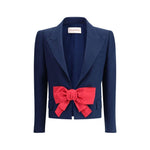 Valentino Single-breasted Blazer with bow VA-6B0CEI3298T9QL-IT46|XL