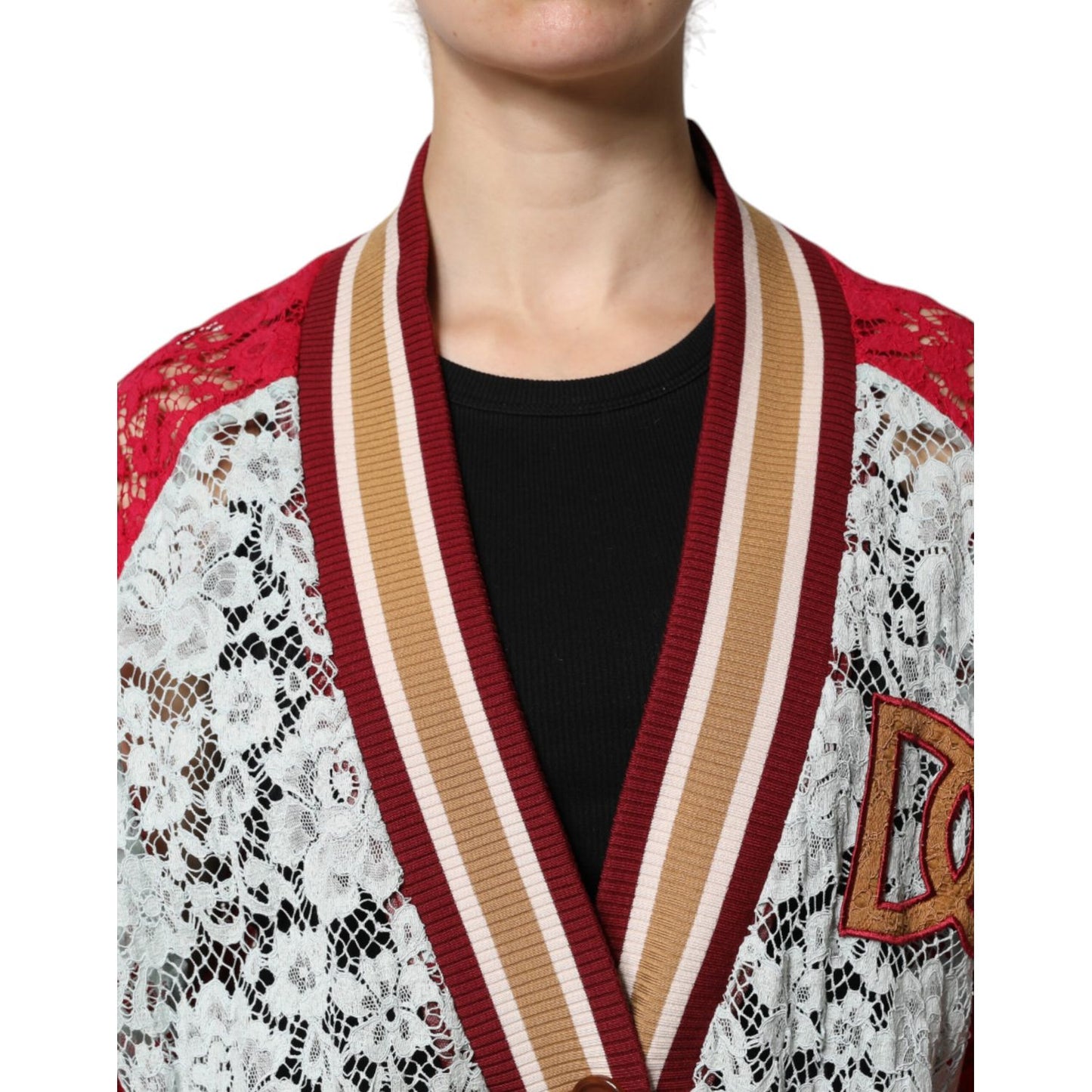 Dolce & Gabbana Multicolor Floral Lace Cardigan Sweater