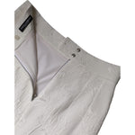 Dolce & Gabbana White High Waist Knee Length Pencil Skirt SKI2047-44