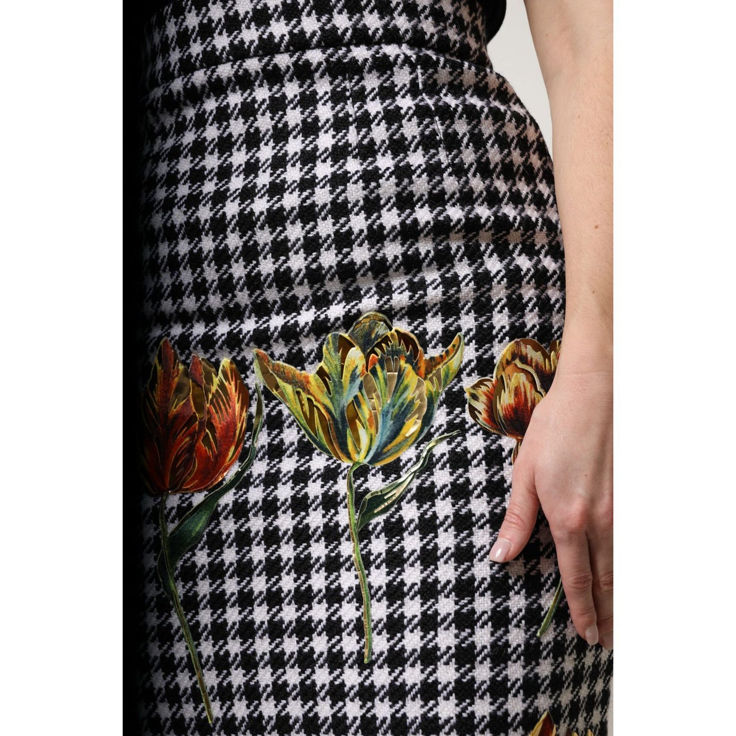 Dolce & Gabbana Multicolor Floral Print High Waist Pencil Cut Skirt