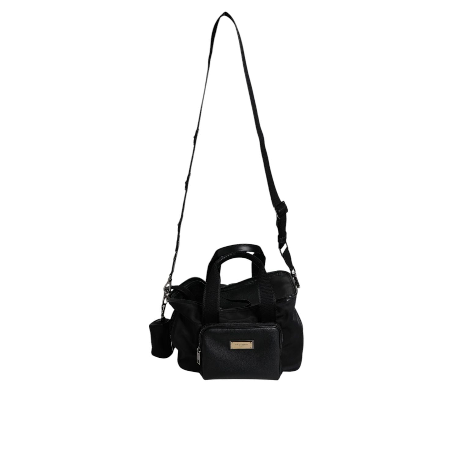 Dolce & Gabbana Black Shoulder Strap Pet Carry Logo Plaque Bag