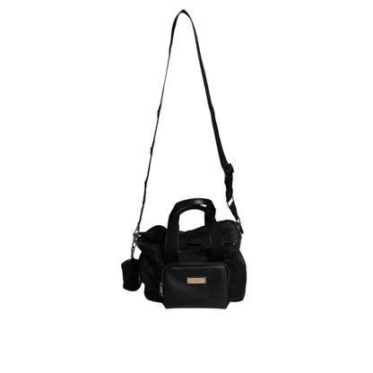 Dolce & Gabbana Black Shoulder Strap Pet Carry Logo Plaque Bag