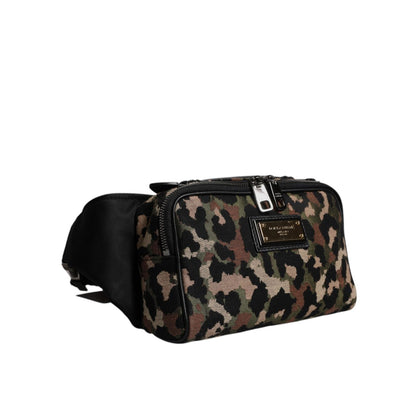 Dolce & Gabbana Multicolor Leopard DG Logo Belt Waist Fanny Pack Bag