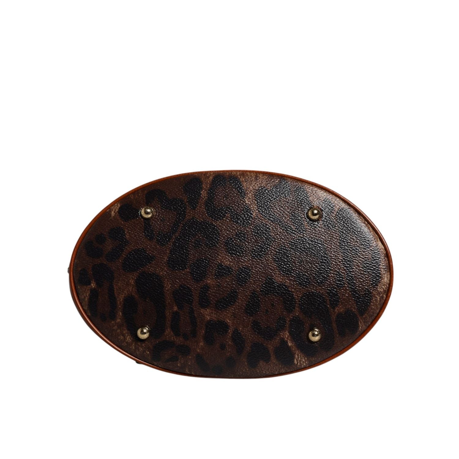 Dolce & Gabbana Brown Leopard Leather Shoulder Strap Tote Bag