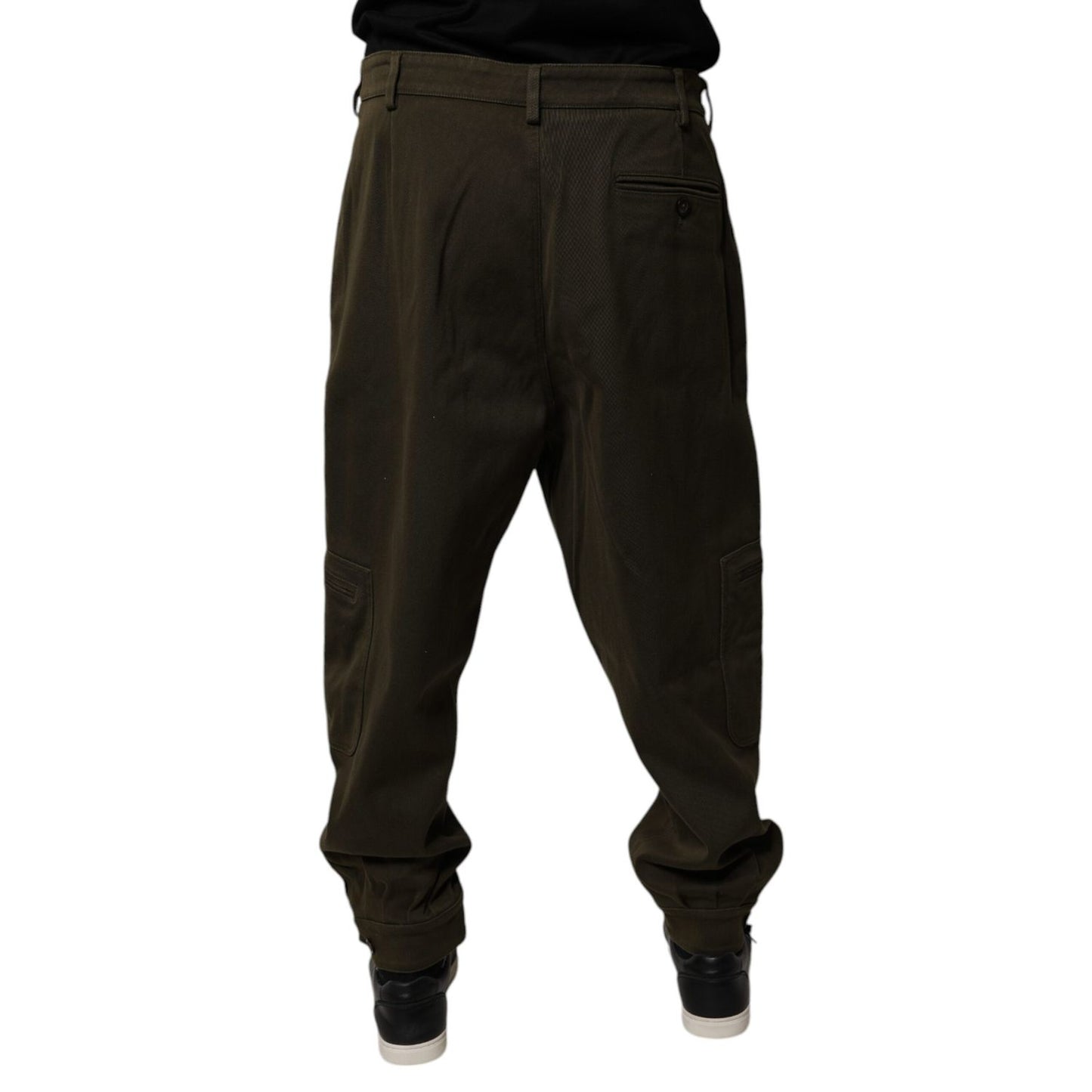 Dolce & Gabbana Dark Brown Cotton Jogger Cargo Pants