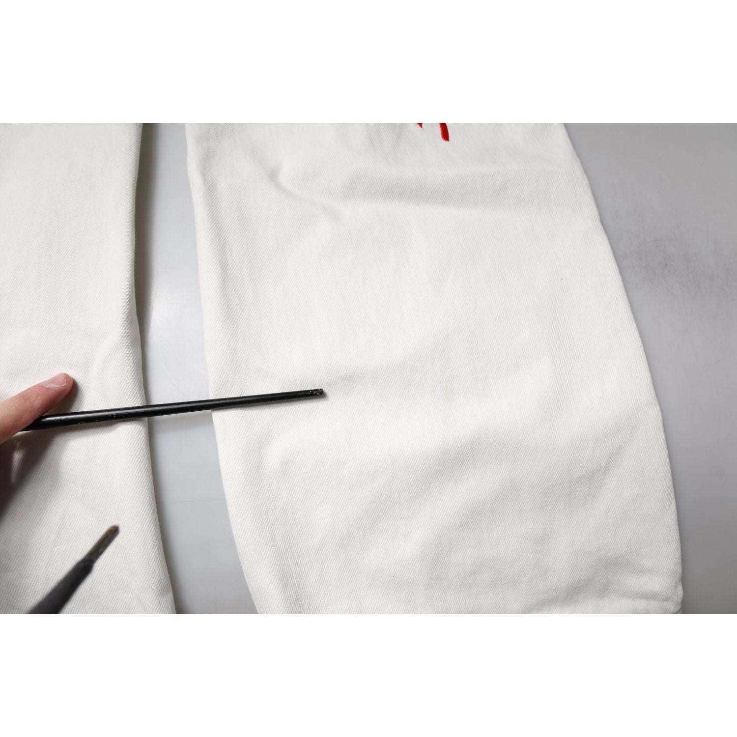 Dolce & Gabbana White Corals Tattered Straight Denim Jeans