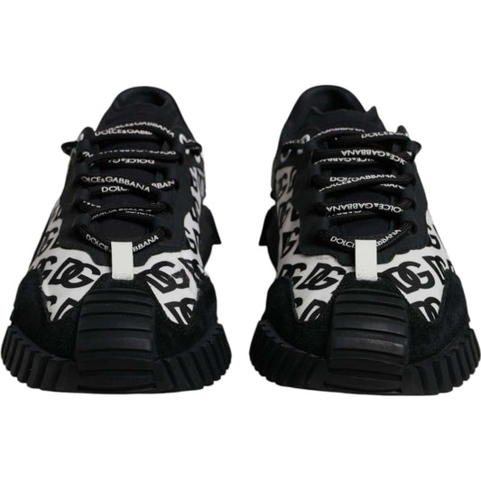 Dolce & Gabbana Black Logo Lace Up Low Top NS1 Sneakers Shoes MV7194#1-44