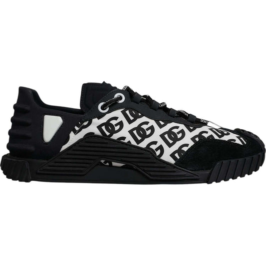 Dolce & Gabbana Black Logo Lace Up Low Top NS1 Sneakers Shoes MV7194#1-44